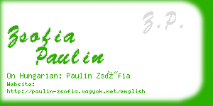 zsofia paulin business card